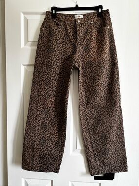 Brown Leopard wide Print Pants